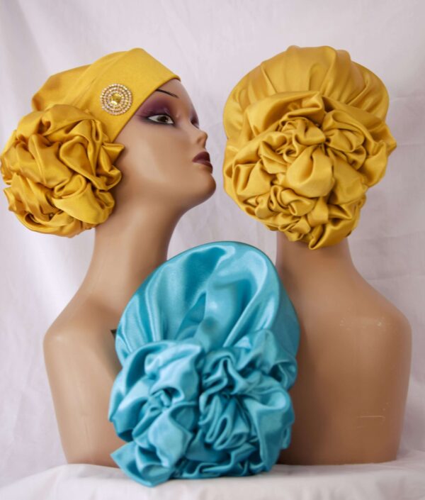 Foulard (Moussor) Déjà Fait – Couleur Jaune avec Brosse de Tête Argentée – Image 2