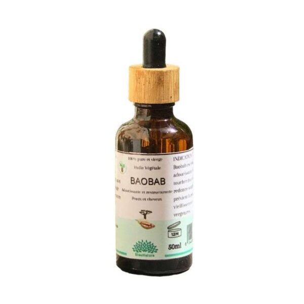 Huile de Baobab 100% Pure et Naturelle, Pressée à Froid, Soin Réparateur pour Peau et Cheveux, Riche en Vitamines et Acides Gras Essentiels, 100 ml - Qualité Premium.