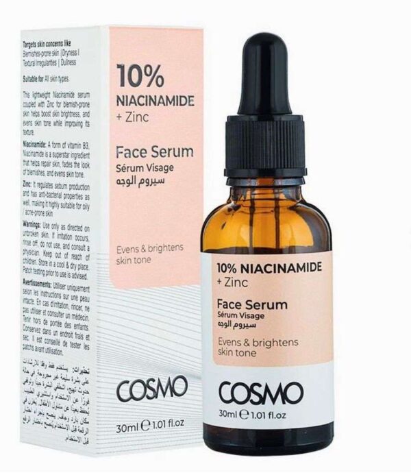 Sérum Visage 10% Niacinamide & Zinc – Pour un Teint Éclatant et une Peau Équilibrée