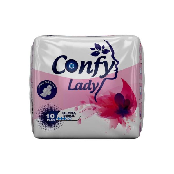 Serviettes Hygiéniques Confy Lady Ultra Normal – Protection discrète et absorbante, Pack de 10 pièces