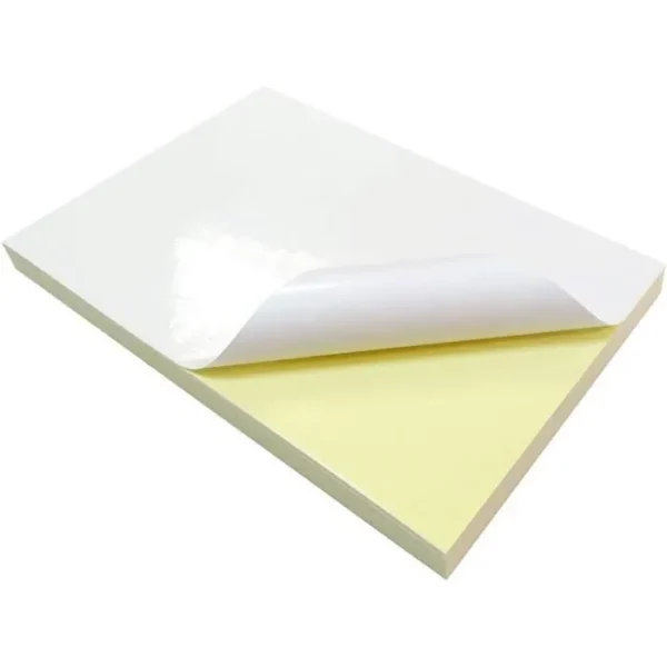 Papier Autocollant A4 – 20 Feuilles Blanches, Papier Glacé pour Étiquettes et Impression de Haute Qualité