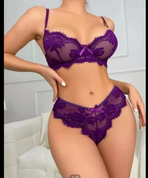 Ensemble de lingerie en dentelle avec armature - Taille L, soutien parfait et confort tout au long de la journée