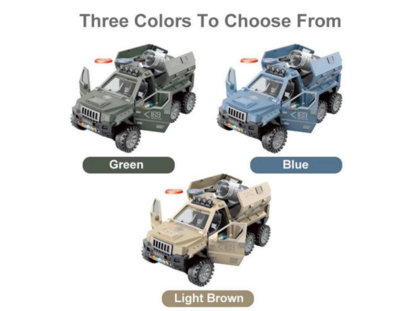 Magicwand R/C Camion Militaire Tout-Terrain – Rechargeable avec Soucoupe Volante, Phares LED et Couleurs Multicolores pour Aventure Ludique.