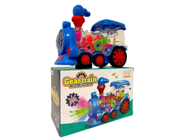 Jack Royal Train Transparent Bump & Go – Jouet Musical avec Engrenages Colorés, Lumières 3D, et Sons, Idéal pour Enfants de 2 à 5 Ans. – Image 2