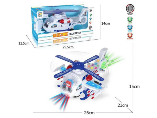 Jouet Modèle d'Avion Volant Universel – Jouet Hélicoptère Électrique Bump & Go pour Enfants, avec Lumières et Sons, Filles et Garçons.