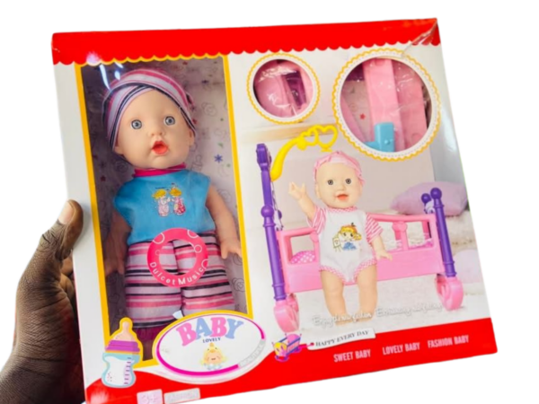 Poupée Baby pour Fille – Jouet Éducatif et Ludique, Avec Accessoires, Parfaite pour Stimuler l'Imagination et les Compétences Sociales des Enfants. – Image 2