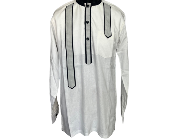 Chemise Lin Élégance Blanc et Noir