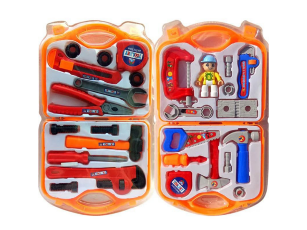 Ensemble Outils de Construction pour Enfants – Kit de Jeu avec Accessoires, Boîte de Transport Portable, Jouet Éducatif pour Garçons et Tout-Petits.