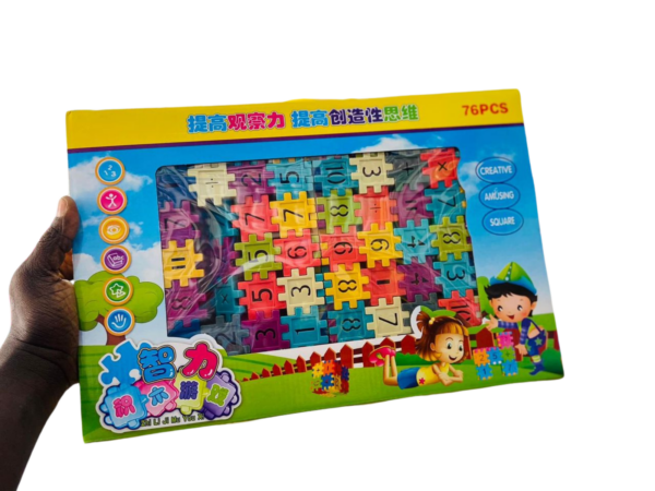 Puzzle Chiffres Multicolore 76 Pièces pour Enfants – Jeu Éducatif en Bois, Apprentissage Ludique des Chiffres et Couleurs, Idéal pour les Petits.