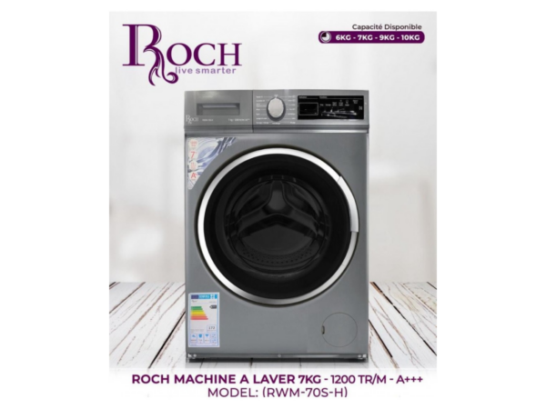 ROCH Machine à laver 7KG - 1200 TR/M - A+++ - Modèle RWM-70S-H pour une performance optimale