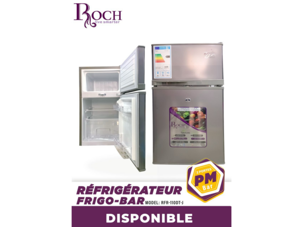 ROCH Réfrigérateur frigo bar 2 portes PM, modèle : RFR-110DT-J  Description détaillée : – Image 3