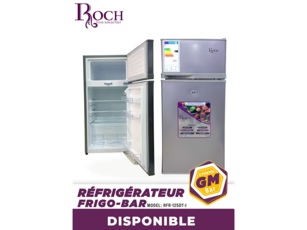 ROCH Réfrigérateur frigo bar 2 portes compact GM modèle : RFR-125DT-J