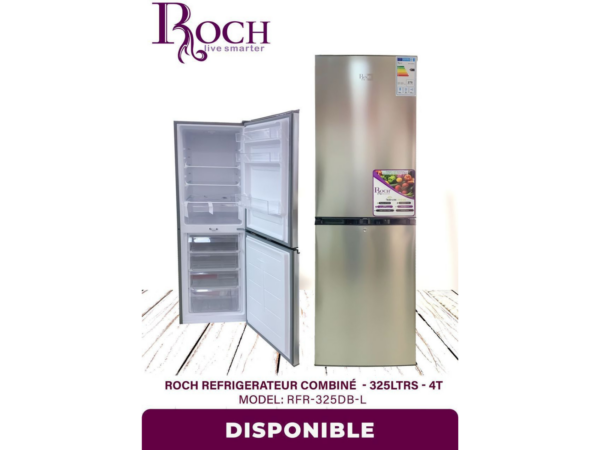 ROCH Réfrigérateur Combiné 325 Litres, Modèle RFR-325DB-L, 4 T