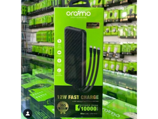 Power Bank Oraimo Original 12W Charge Rapide - Performance et design compact