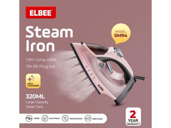 Fer à repasser vapeur ELBEE - Câble 1,8m - Réservoir 320 ml, performance et praticité