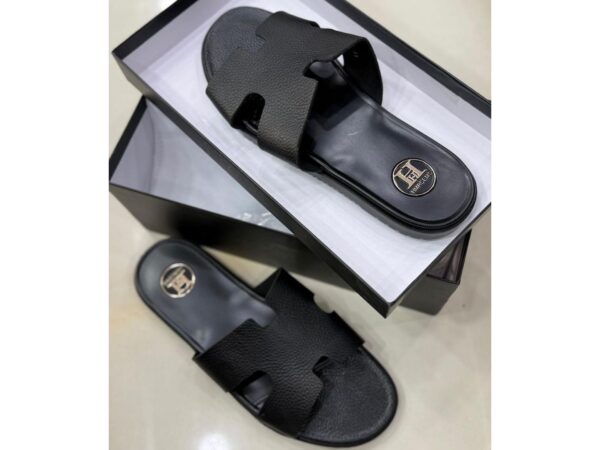 Sandales Homme Noires HMRCËMS Italy Style – Élégance et Confort (Tailles 40 à 46)