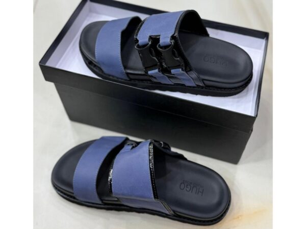 Sandales Homme Hugo Boss – Noir & Bleu – Élégance et Confort (Tailles 40 à 46)